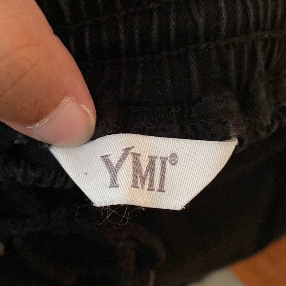 YMI Black Drawstring Jean Shorts - Picture 3 of 4